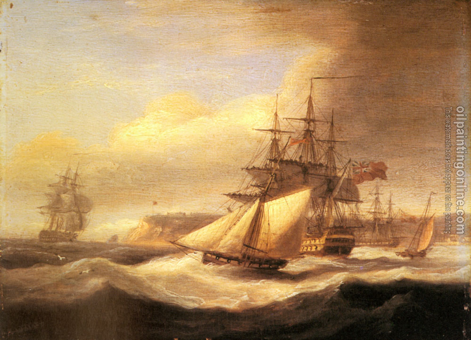 Luny, Thomas - Naval ships setting sail